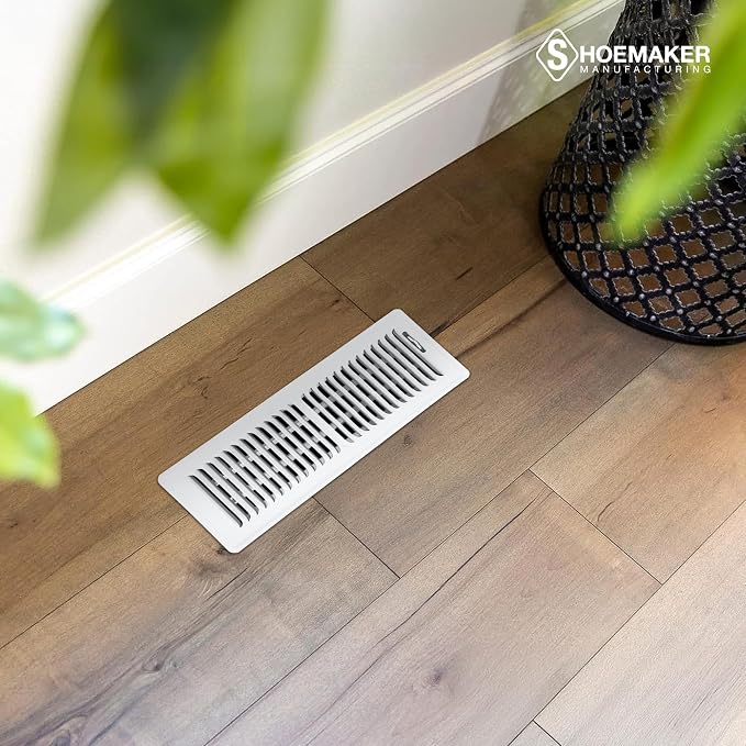 4x14 Floor Register – Soft White Heavy Duty Metal Floor Vent Cover for Home Floors - Premium Forced Air Vent, alternate view