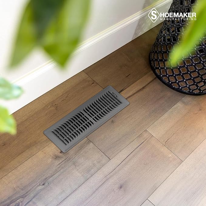 4x14 Floor Register – Storm Gray Heavy Duty Metal Floor Vent Cover for Home Floors - Premium Forced Air Vent Covers