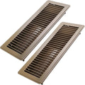 4x14 Inch Floor Register 2 Pack, Heavy Duty Steel Walkable Floor Vents - Easy Adjust Air Supply Lever - Vent Covers for Home