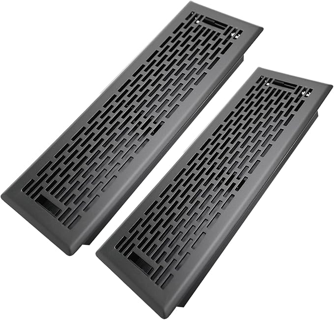 4x14 Inches 2 Pack Heavy Duty Walkable Floor Register - Easy Adjust Air Supply Lever Decorative Floor Vent Covers, Boston