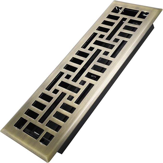 4x14 Inches Heavy Duty Walkable Floor Register Easy Adjust Air Supply Lever Floor Vents - Seattle Design - Vent Cover for