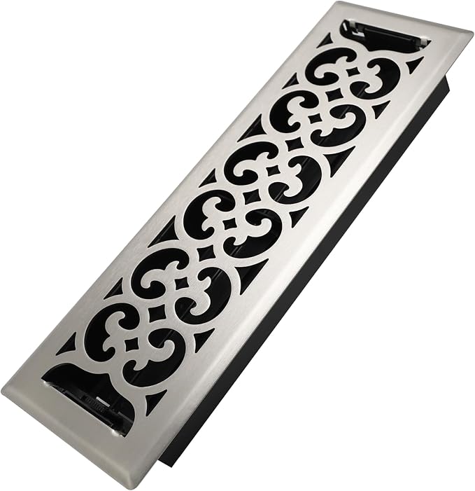 4x14 Inches Heavy Duty Walkable Floor Register Easy Adjust Air Supply Lever Floor Vents - Charlotte Design - Vent Cover for