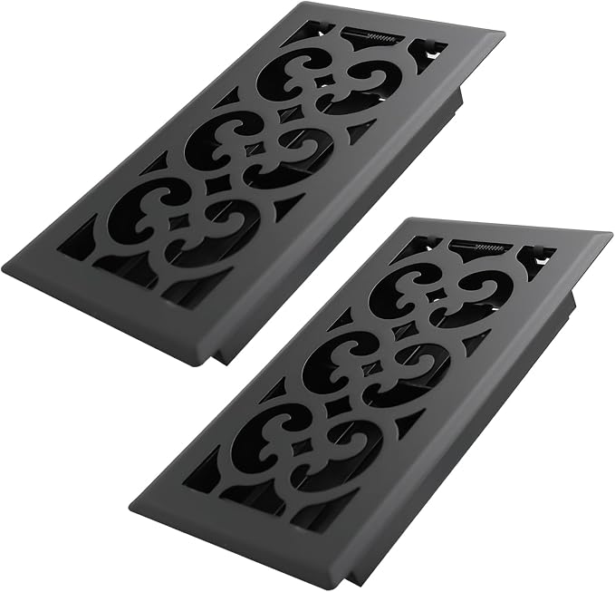 4x8 Inches 2 Pack Heavy Duty Walkable Floor Register Easy Adjust Air Supply Lever Floor Vents - Charlotte Design - Vent Cover