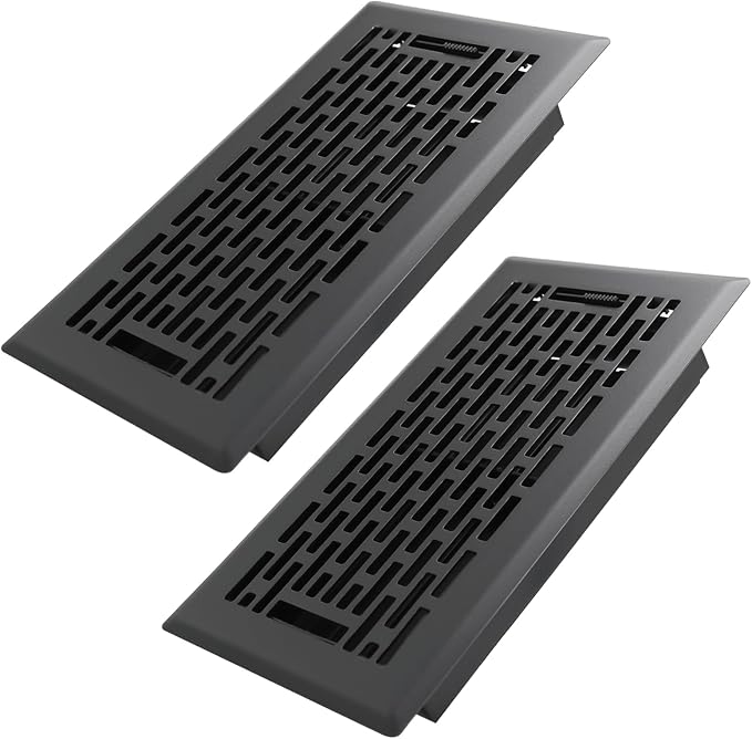4x8 Inches 2 Pack Heavy Duty Walkable Floor Register - Easy Adjust Air Supply Lever Decorative Floor Vent Covers, Boston