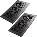 4x8 Inches 2 Pack Heavy Duty Walkable Floor Register - Easy Adjust Air Supply Lever Decorative Floor Vent Covers, Savannah
