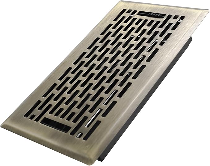 4x8 Inches Heavy Duty Walkable Floor Register - Easy Adjust Air Supply Lever Decorative Floor Vent Covers, Boston Design Vent