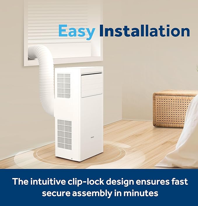 5,000 BTU DOE Portable Air Conditioner for Small Rooms up to 150 sq ft, Compact 3-in-1 AC + Dehumidifier + Fan, Auto