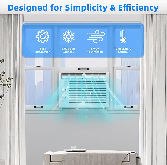 5,000 BTU Small Window Air Conditioner Unit Cool Up to 150 Sq.ft, Window AC Unit with Cool and Fan Mode, Quiet, alternate