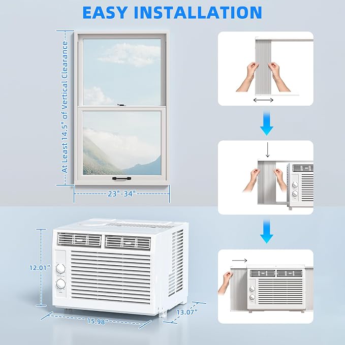 5,000 BTU Small Window Air Conditioner Unit Cool Up to 150 Sq.ft, Window AC Unit with Cool and Fan Mode, Quiet, alternate