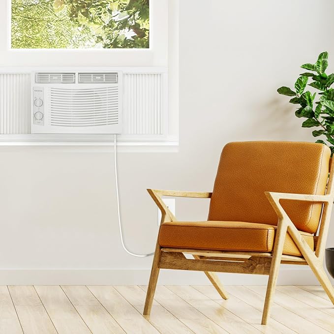 5,000 BTU Window Air Conditioner, 115V, Cools up to 150 Sq.Ft. for Bedroom, Living Room, Apartment, with Mechanical Controls