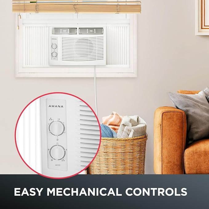 5,000 BTU Window Air Conditioner, 115V, Cools up to 150 Sq.Ft. for Bedroom, Living Room, Apartment, with Mechanical Controls