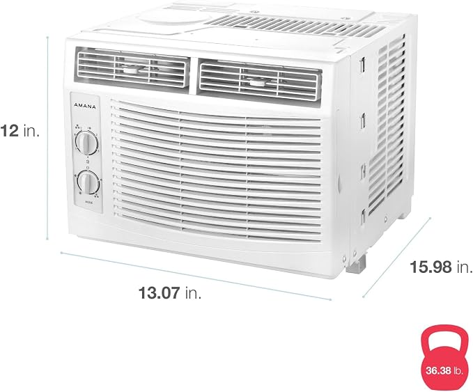 5,000 BTU Window Air Conditioner, 115V, Cools up to 150 Sq.Ft. for Bedroom, Living Room, Apartment, with Mechanical Controls