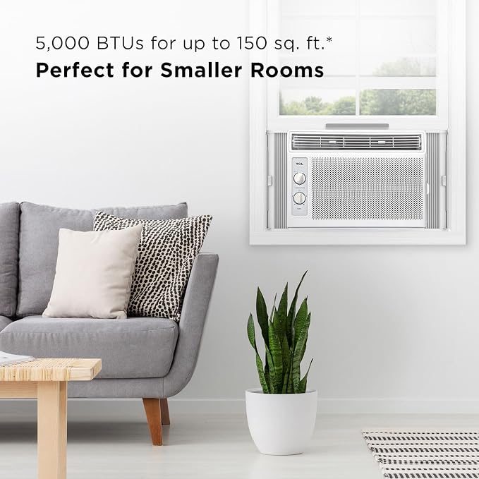 5,000 BTU Window Air Conditioner, 150 Sq. Ft., Easy-to-Use, Reusable Filter, Compact Design - H5W33M, alternate product view