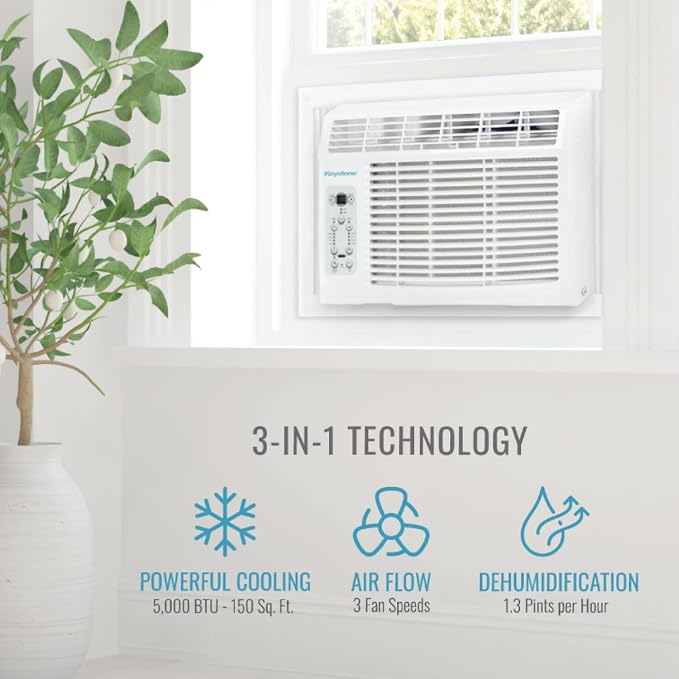 5,000 BTU Window Air Conditioner and Dehumidifier, Window AC Units for Apartment, Living Room, Bathroom, and Small Rooms up