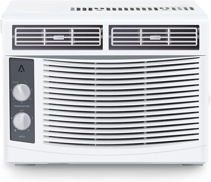 5,000 BTU Window Air Conditioner - Cool up to 150 Sq. Ft. with Easy-to-Use Mechanical Controls and Reusable Filter, Perfect