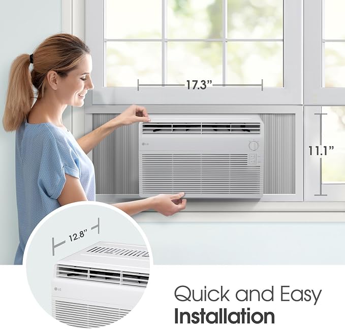 5,000 BTU Window Air Conditioner, Cools 150 Sq.Ft. (10' x 15' Room Size), Quiet Operation, 2 Cooling & Fan Speeds, 2-Way Air
