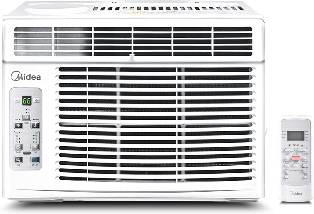 5,000 BTU Window Air Conditioner, Cools up to 150 Sq. Ft. with Easy-to-Use Reusable Filter, Remote, Perfect AC for Bedroom