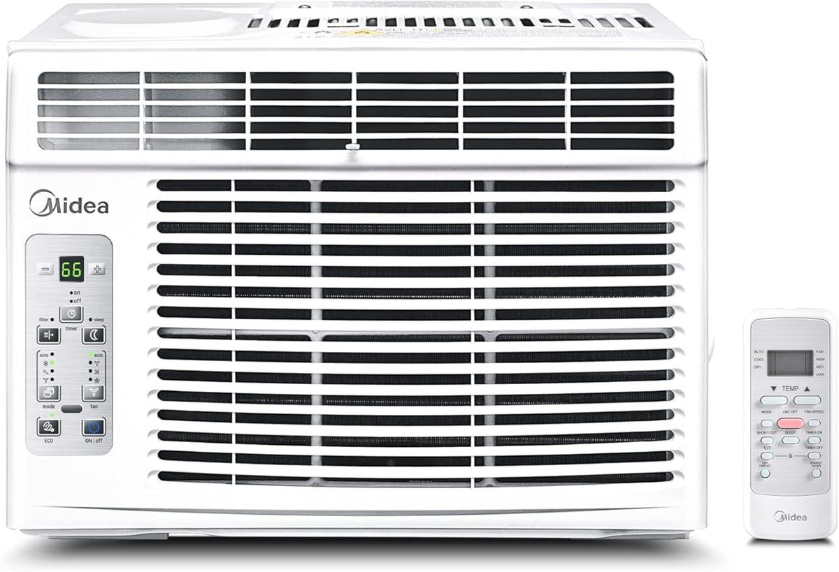 5,000 BTU Window Air Conditioner, Cools up to 150 Sq. Ft. with Easy-to-Use Reusable Filter, Remote, Perfect AC for Bedroom