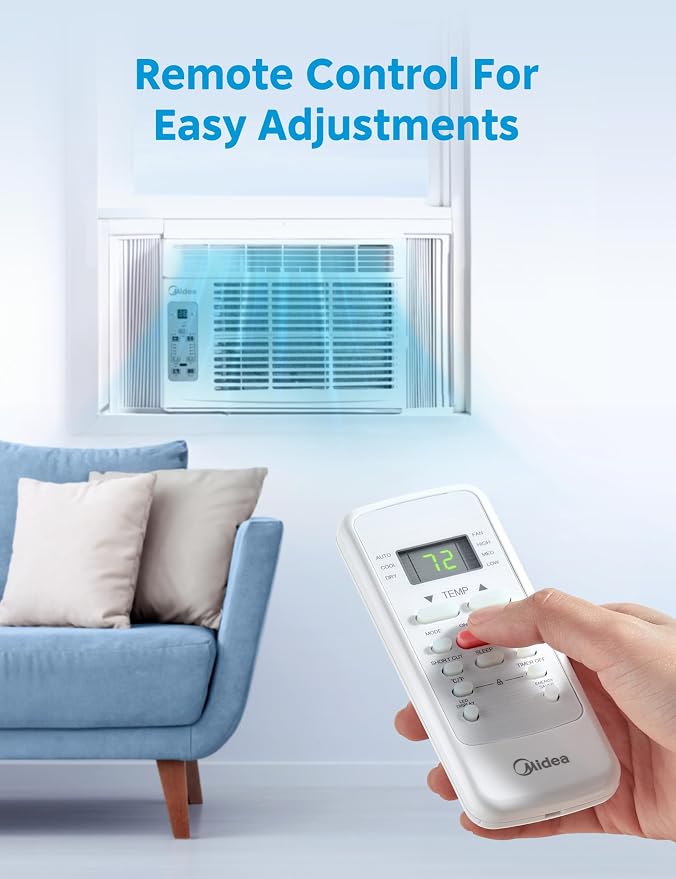 5,000 BTU Window Air Conditioner, Cools up to 150 Sq. Ft. with Easy-to-Use Reusable Filter, Remote, Perfect AC for Bedroom