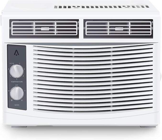 5,000 BTU Window Air Conditioner Unit - Cool up to 150 Sq. Ft. with Manual Adjustable Fan and Cooling Settings, Perfect for