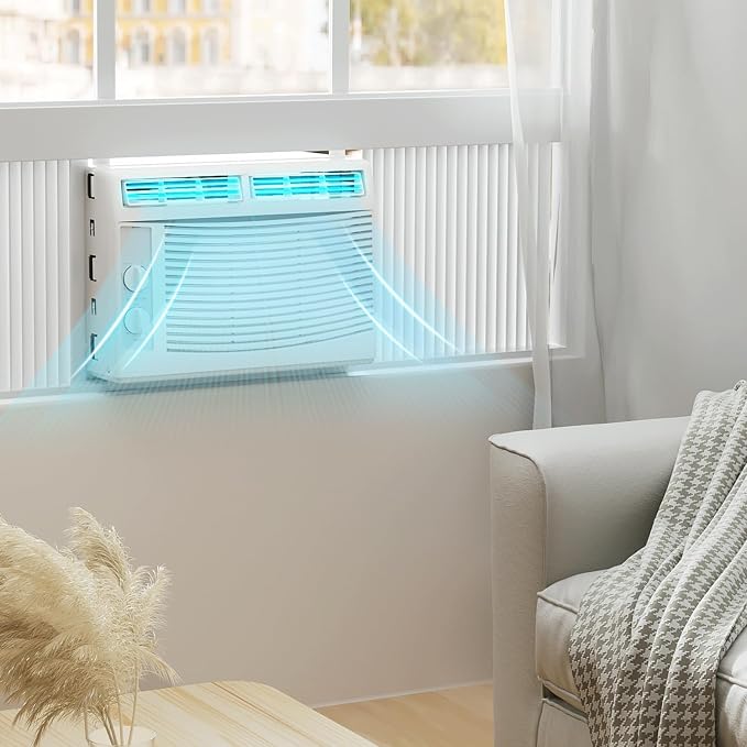 5,000 BTU Window Air Conditioner with Mechanical Controls and easy-to-Clean Washable Filter, Cool up to 150 Sq. Ft. For
