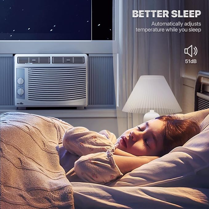 5,000 BTU Window Air Conditioner with Mechanical Controls and easy-to-Clean Washable Filter, Cool up to 150 Sq. Ft. For
