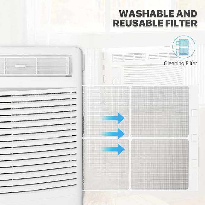 5,000 BTU Window Air Conditioner with Mechanical Controls and easy-to-Clean Washable Filter, Cool up to 150 Sq. Ft. For