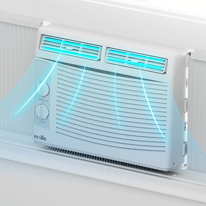 5,000 BTU Window Air Conditioner with Mechanical Controls and easy-to-Clean Washable Filter, Cool up to 150 Sq. Ft. For