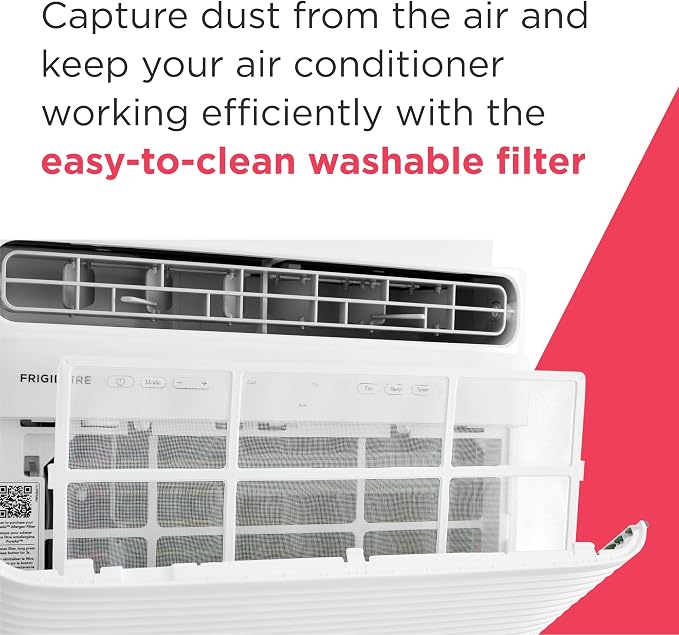 5,000 BTU Window Air Conditioner with Remote Control, Cools Up to 150 Sq. Ft., Quiet Operation, Eco Mode, 3 Fan Speeds, Auto