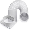 5.9'' Diameter 98'' Long Portable Air Conditioner Hose with Square Exhaust Hose Tube Adapter Portable Air