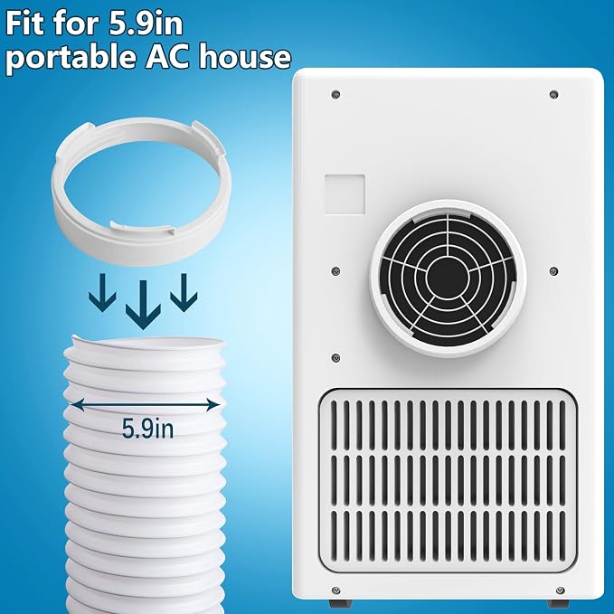 5.9 Inch Portable Air Conditioner Exhaust Hose Coupler Mobile Air Conditioning Accessories for AC Exhaust Hose Coupler