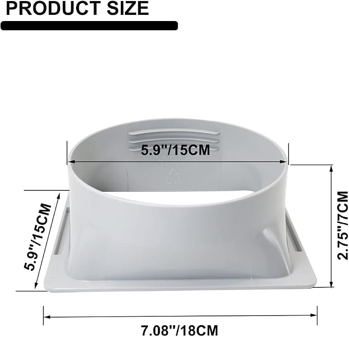 5.9 inch Portable Air Conditioner Exhaust Hose Coupler Window Adapter A/C Connector, Portable AC Hose Connector, alternate
