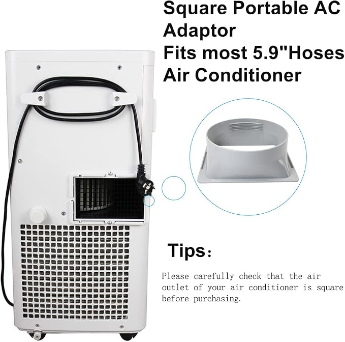 5.9 inch Portable Air Conditioner Exhaust Hose Coupler Window Adapter A/C Connector, Portable AC Hose Connector, alternate