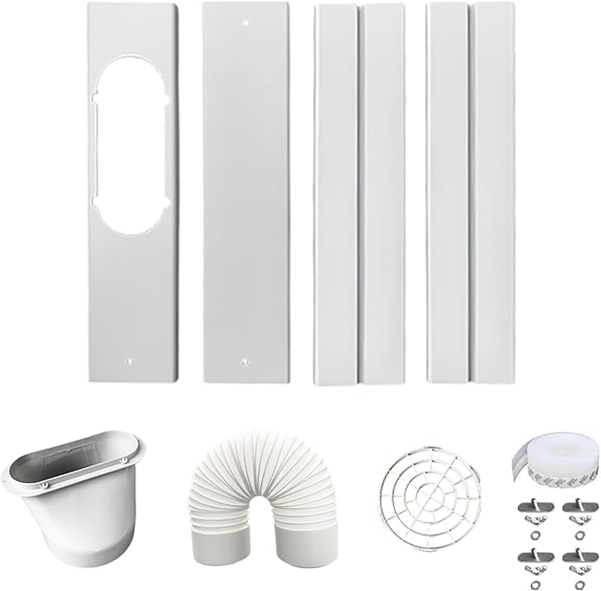 5.9 inch Portable Air Conditioner Window Vent Kit with 59" Length Hose for Vertical/Horizontal Window Adjustable Universal