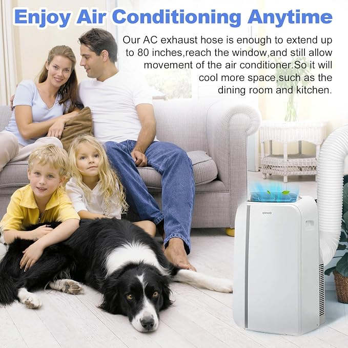 5.9 inch Portable Air Conditioner Window Vent Kit with 59" Length Hose for Vertical/Horizontal Window Adjustable Universal
