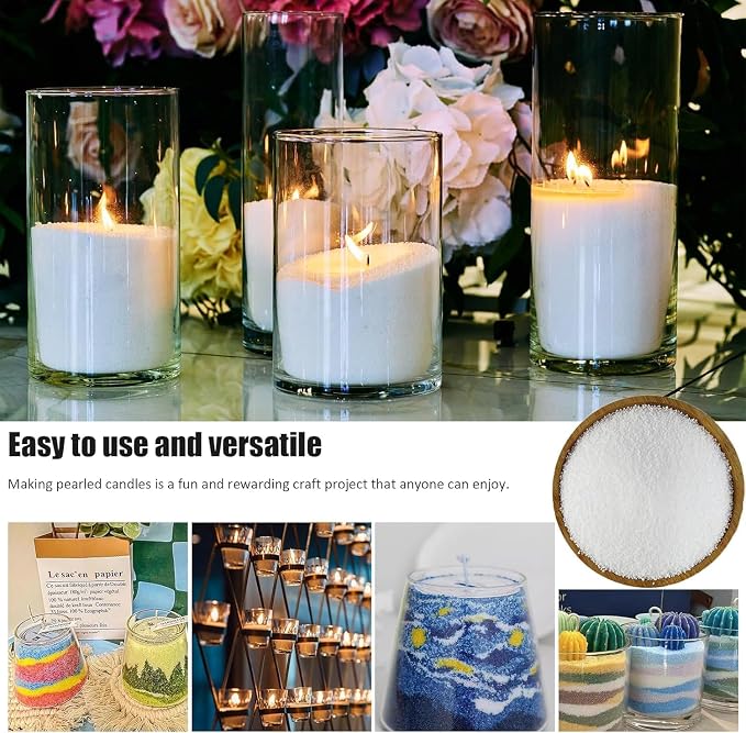 5 Color DIY Sand Wax Candle Making Kit – Refillable Pearled Wax with Candle Wicks, Scented Candle Supplies for Halloween
