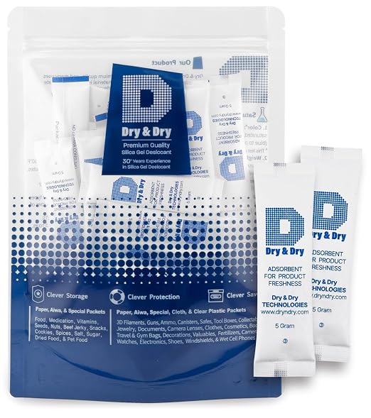 5 Gram[100 Packets] Food & Pharmaceutical Safe Silica Gel Packs Desiccants - Rechargeable Tyvek® Silica Gel