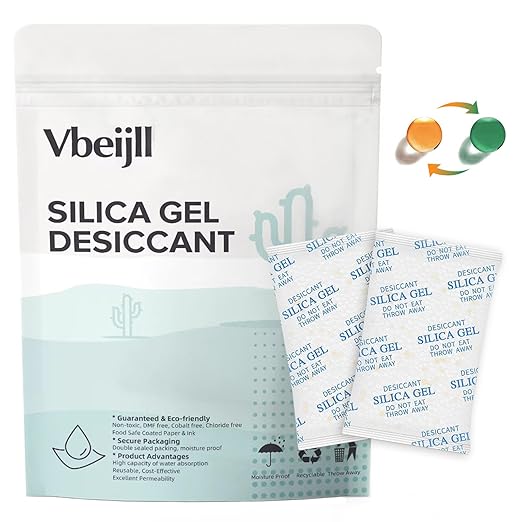 5 Gram (150 Pack) Color-Indicating Silica Gel Packets, Food Grade Desiccant - Rechargeable Moisture Absorbers for Food