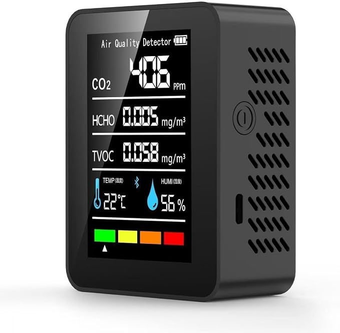 5 in 1 Air Quality Monitor CO2 Meter Carbon Dioxide Detector CO2 CO TVOC HCHO PM2.5 PM1.0 PM10 Temperature