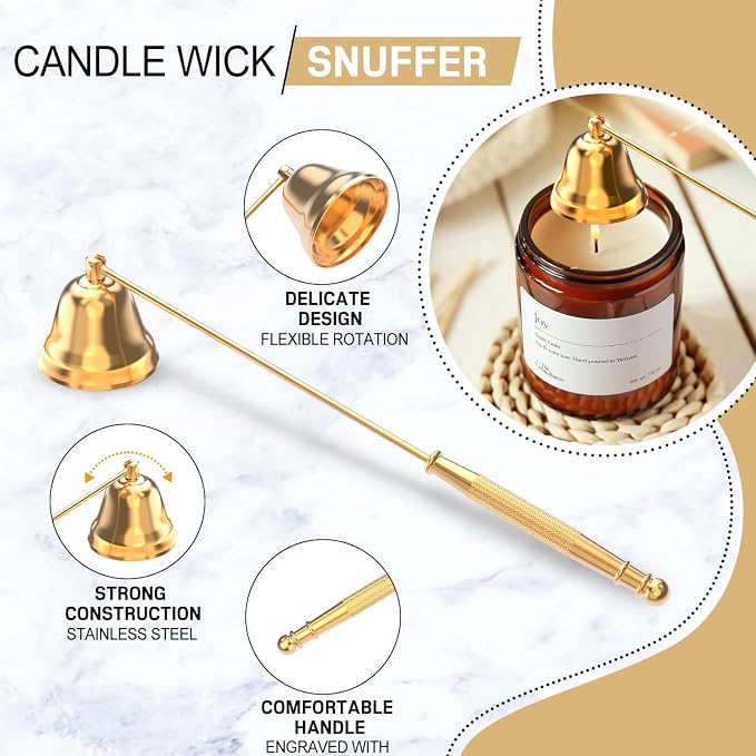 5 in 1 Candle Accessory Set,Candle Wick Trimmer Cutter,Candle Wick Dipper,Candle Wick Snuffer,Rechargeable Candle, alternate