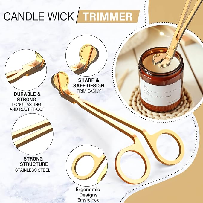 5 in 1 Candle Accessory Set,Candle Wick Trimmer Cutter,Candle Wick Dipper,Candle Wick Snuffer,Rechargeable Candle, alternate