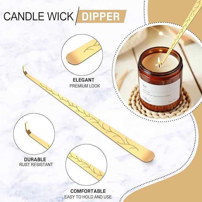 5 in 1 Candle Accessory Set,Candle Wick Trimmer Cutter,Candle Wick Dipper,Candle Wick Snuffer,Rechargeable Candle, alternate