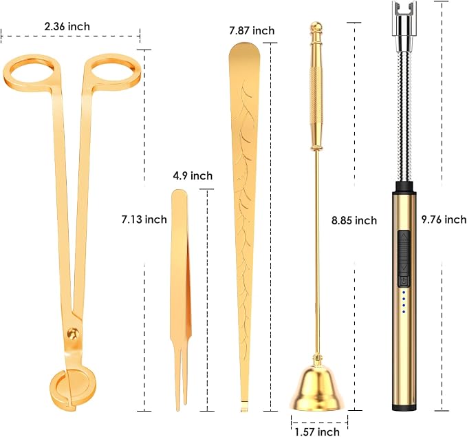 5 in 1 Candle Accessory Set,Candle Wick Trimmer Cutter,Candle Wick Dipper,Candle Wick Snuffer,Rechargeable Candle, alternate