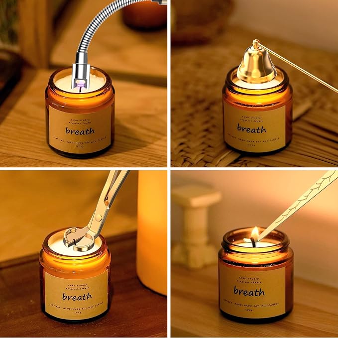 5 in 1 Candle Accessory Set,Candle Wick Trimmer Cutter,Candle Wick Dipper,Candle Wick Snuffer,Rechargeable Candle, alternate