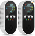 5-in-1 Carbon Monoxide Detectors, Natural Gas Leak Detector, Plug-in & Battery Backup Co Detector, HD Digital