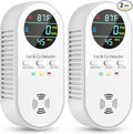 5-in-1 Carbon Monoxide Detectors, Natural Gas Leak Detector, Plug-in & Battery Backup Co Detector, HD Digital