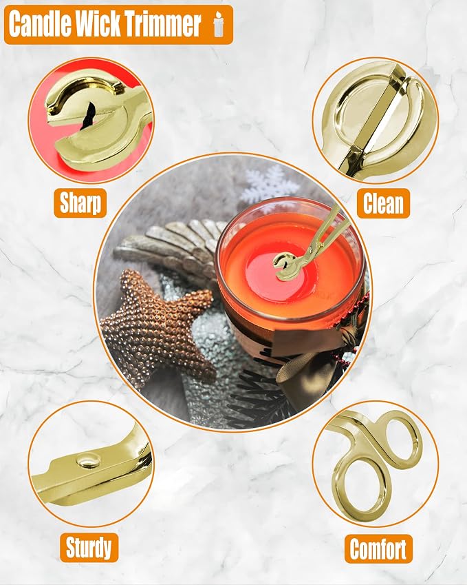 5 in1 Candle Accessory Set with Rechargeable Candle Lighter, Candle Wick Trimmer, Candle Wick Snuffer, Candle Wick Dipper