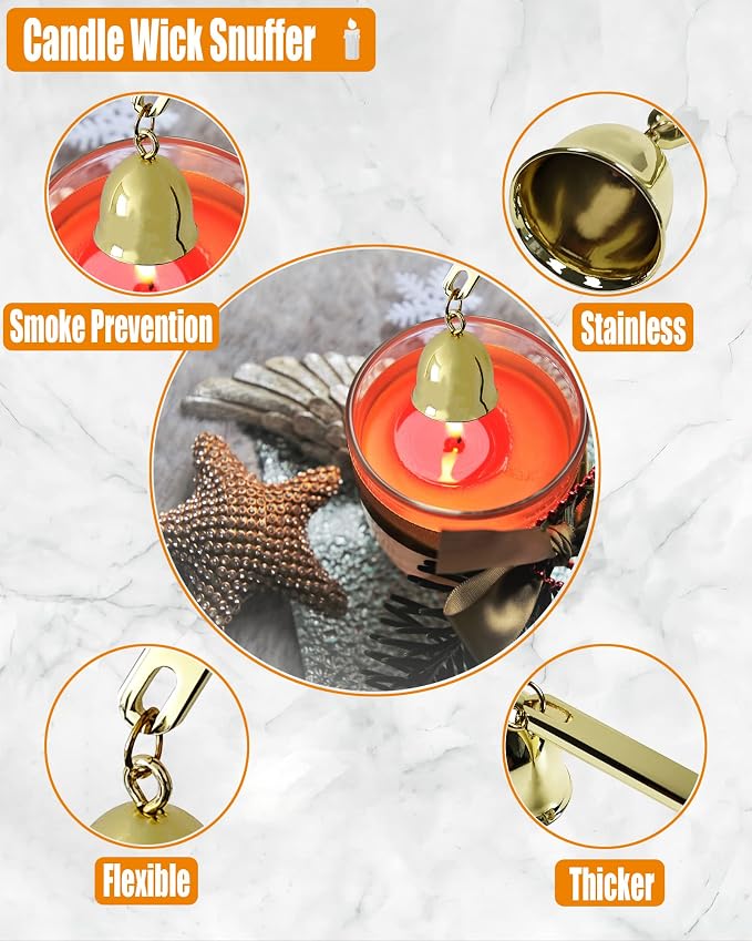5 in1 Candle Accessory Set with Rechargeable Candle Lighter, Candle Wick Trimmer, Candle Wick Snuffer, Candle Wick Dipper