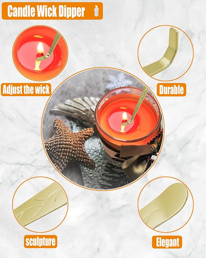 5 in1 Candle Accessory Set with Rechargeable Candle Lighter, Candle Wick Trimmer, Candle Wick Snuffer, Candle Wick Dipper