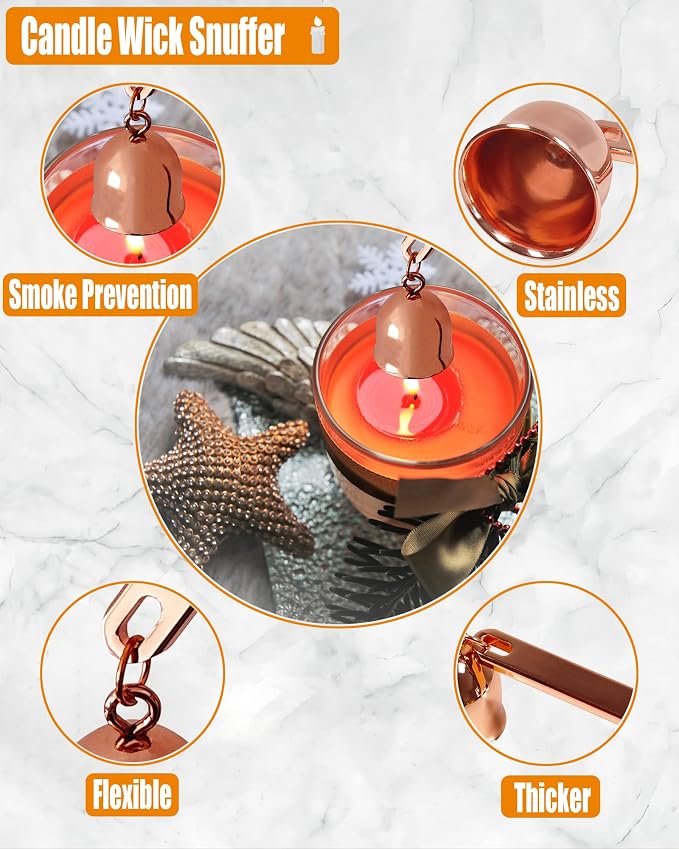 5 in1 Candle Accessory Set with Rechargeable Candle Lighter, Candle Wick Trimmer, Candle Wick Snuffer, Candle Wick Dipper